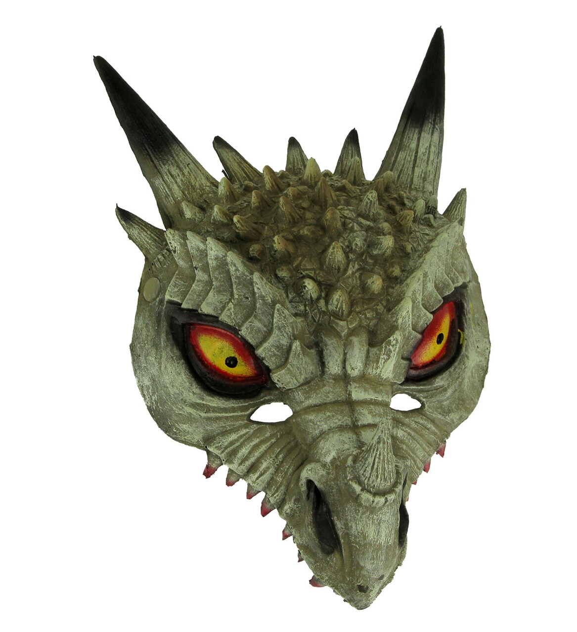 Dark White Horned Dinosaur Adult Halloween Mask Costume Accessory
